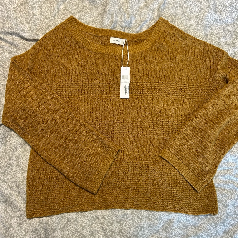 Gentle Fawn Golden Brown Crew Neck Sweater